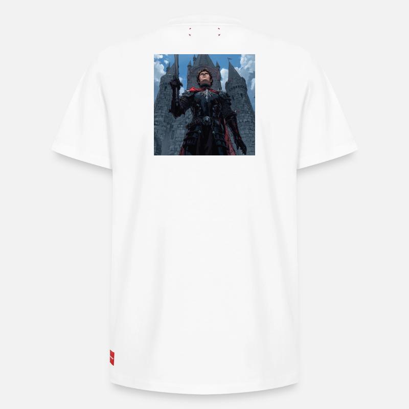 dark_fantasy_knight_looking_up_i article - T-shirt unisexe décontracté en coton Supima – de SPREAD - blanc