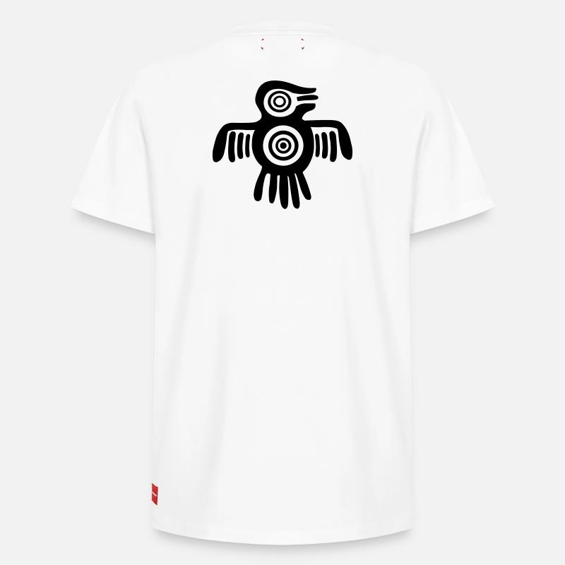 Oiseau aztèque - T-shirt unisexe décontracté en coton Supima – de SPREAD - blanc