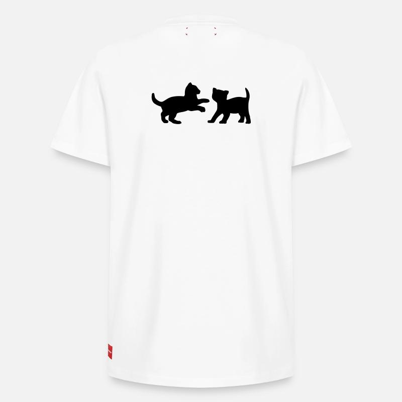 Deux chatons jouant - T-shirt unisexe décontracté en coton Supima – de SPREAD - blanc