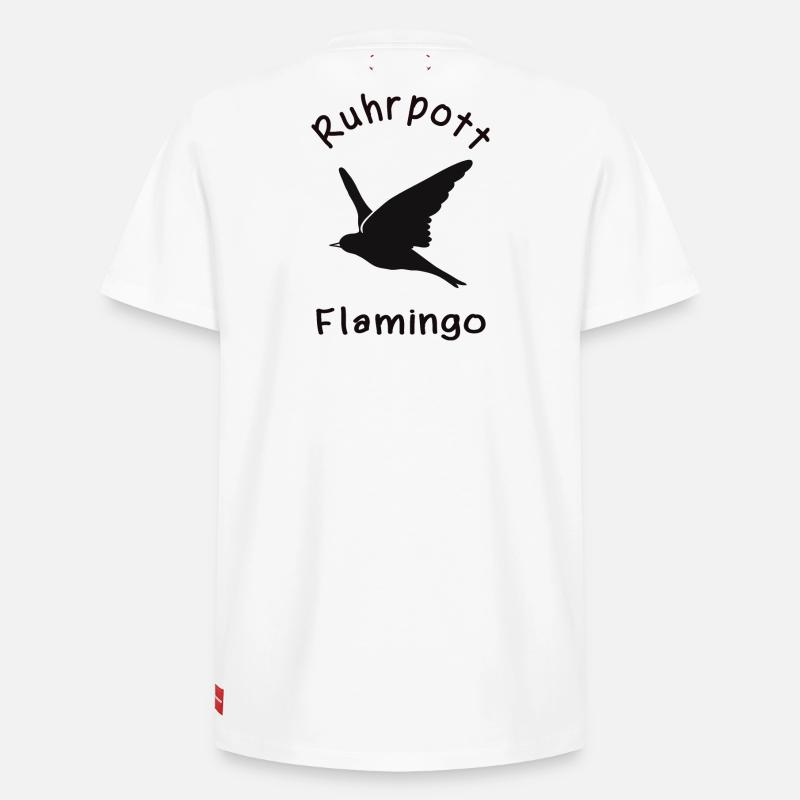 Flamant rose de Ruhrpott - T-shirt unisexe décontracté en coton Supima – de SPREAD - blanc