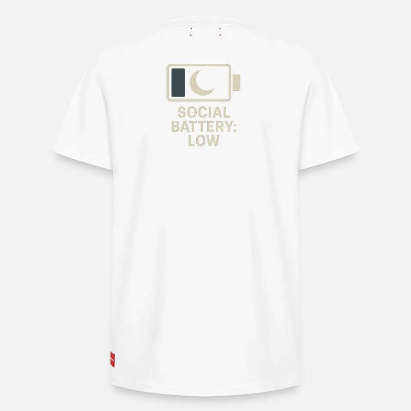 Batterie faible - T-shirt unisexe décontracté en coton Supima – de SPREAD - blanc