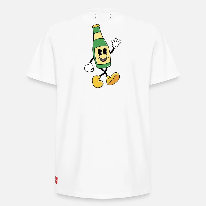 Bier - Relaxed Unisex Supima Cotton T-Shirt – von SPREAD - Weiß