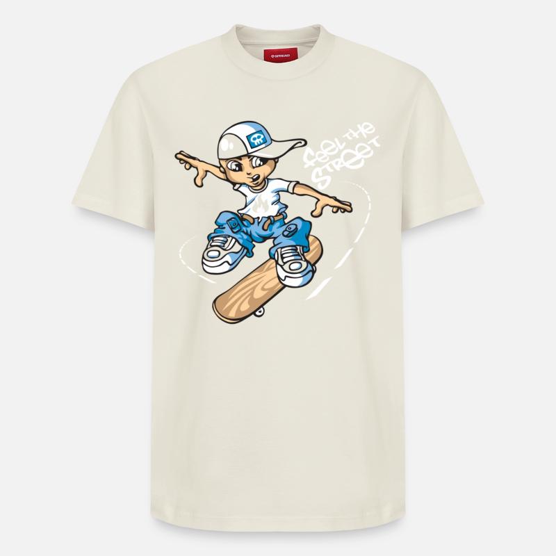 Skater boy - Relaxed Unisex Supima Cotton T-Shirt – von SPREAD - Naturweiß