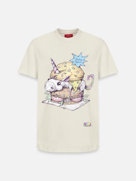 Burger Licorne - T-shirt unisexe décontracté en coton Supima – de SPREAD - blanc cassé