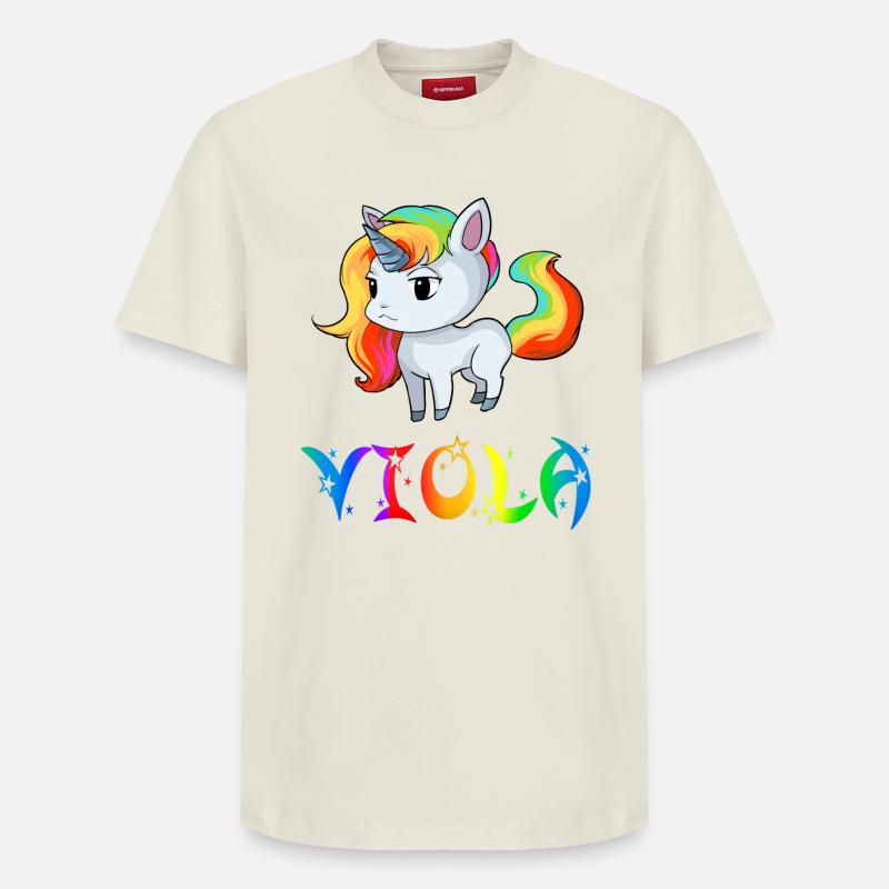 Viola Einhorn - Relaxed Unisex Supima Cotton T-Shirt – von SPREAD - Naturweiß