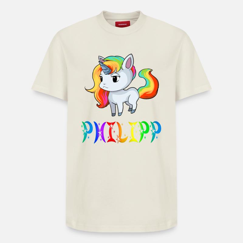 Einhorn Philipp - Relaxed Unisex Supima Cotton T-Shirt – von SPREAD - Naturweiß