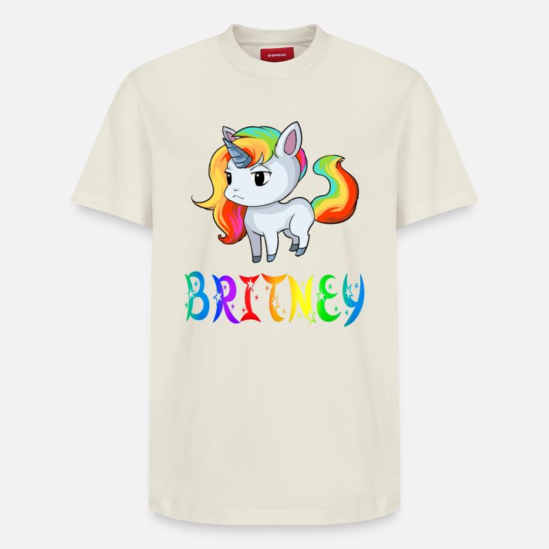Einhorn Britney - Relaxed Unisex Supima Cotton T-Shirt – von SPREAD - Naturweiß