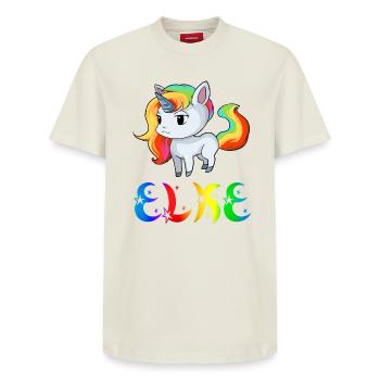 Unicorn Elke - Relaxed Unisex Supima Cotton T-Shirt – by SPREAD - off white - Front - AI Model Female 172 dark (172cm) & AI Model Male 185 dark (185cm)