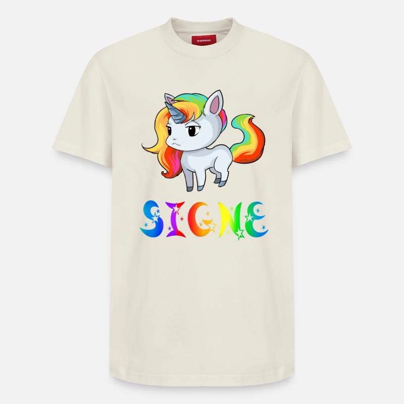 Unicorn Signe - T-shirt unisexe décontracté en coton Supima – de SPREAD - blanc cassé