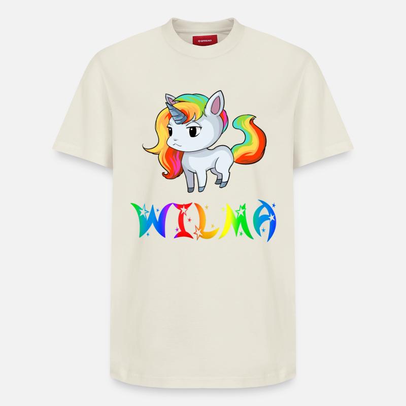 Unicorn Wilma - T-shirt unisexe décontracté en coton Supima – de SPREAD - blanc cassé