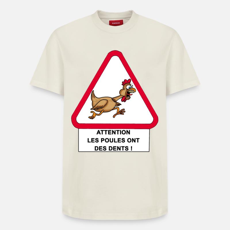 Les poules ont des dents ! - T-shirt unisexe décontracté en coton Supima – de SPREAD - blanc cassé