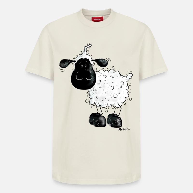 Wolliges Schäfchen - Schaf - Sheep - Relaxed Unisex Supima Cotton T-Shirt – von SPREAD - Naturweiß