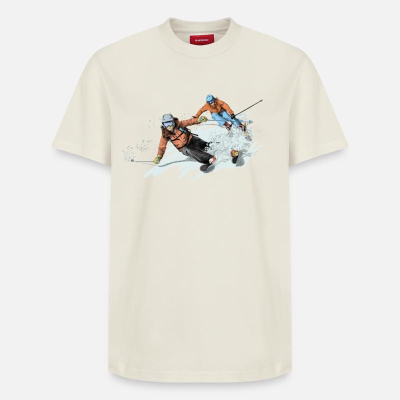 Freeriding - Relaxed Unisex Supima Cotton T-Shirt – von SPREAD - Naturweiß