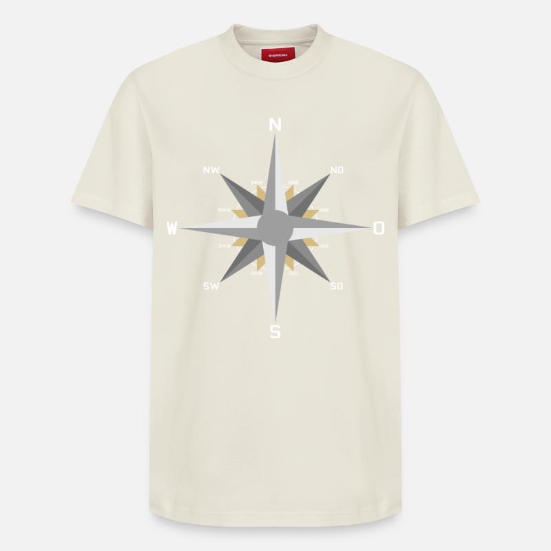 Windrose - Relaxed Unisex Supima Cotton T-Shirt – von SPREAD - Naturweiß