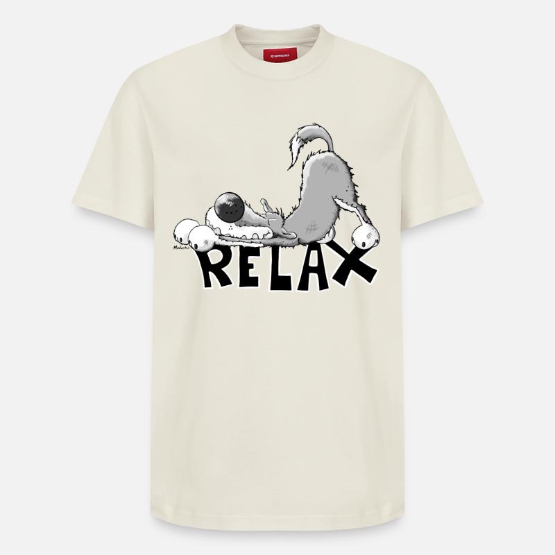 Relax Wolf - Relaxed Unisex Supima Cotton T-Shirt – von SPREAD - Naturweiß