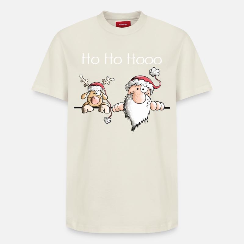 Saint Nicolas et ses rennes - T-shirt unisexe décontracté en coton Supima – de SPREAD - blanc cassé