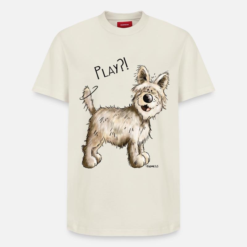 Berger Picard - Chien- Cadeau - T-shirt unisexe décontracté en coton Supima – de SPREAD - blanc cassé