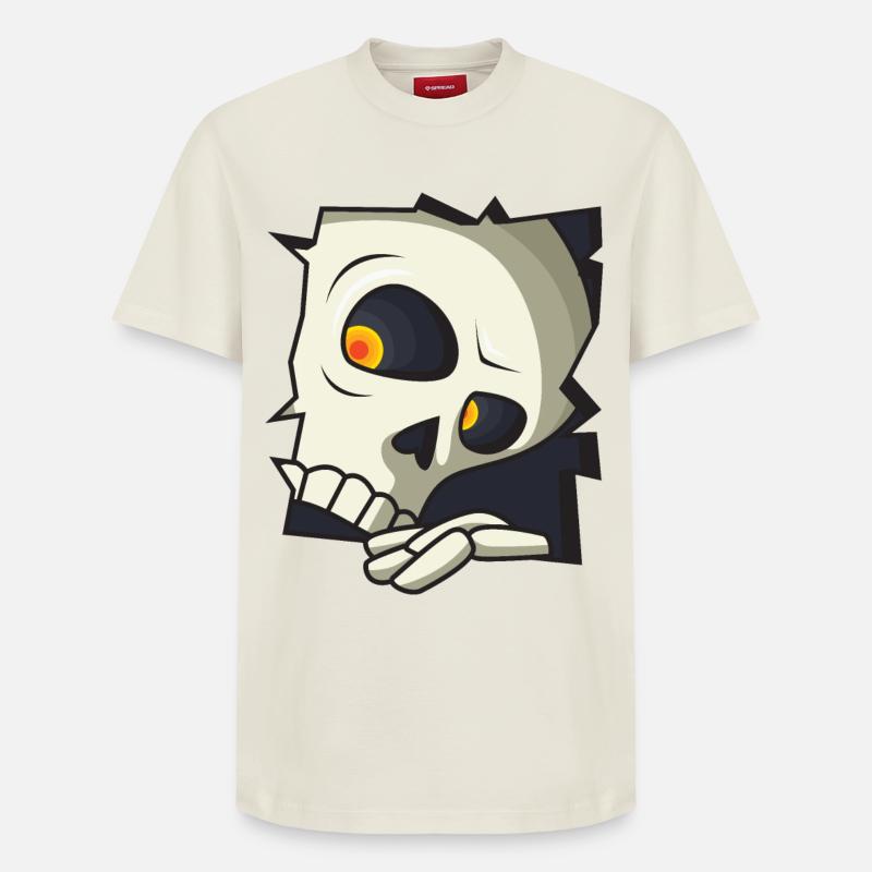 Crâne - T-shirt unisexe décontracté en coton Supima – de SPREAD - blanc cassé