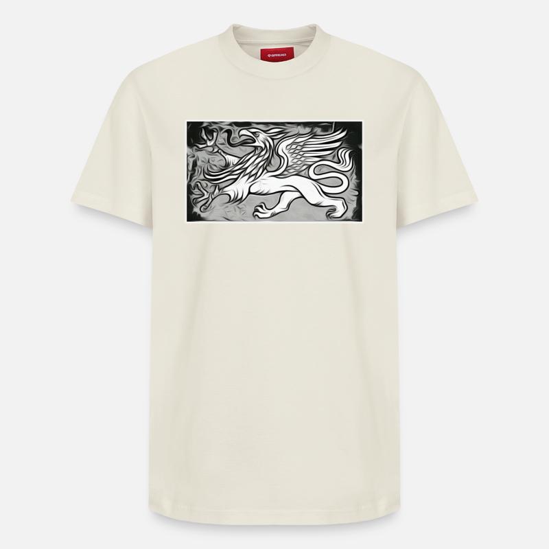 Un griffon en gris - T-shirt unisexe décontracté en coton Supima – de SPREAD - blanc cassé