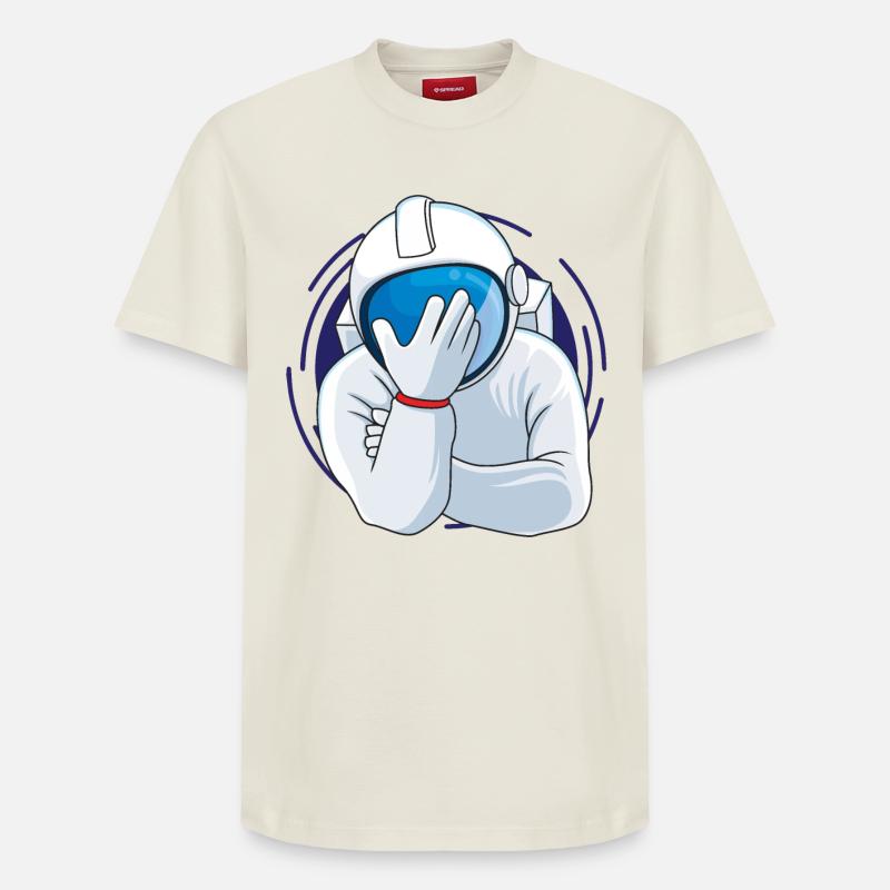 Facepalm Astronaut - Relaxed Unisex Supima Cotton T-Shirt – von SPREAD - Naturweiß