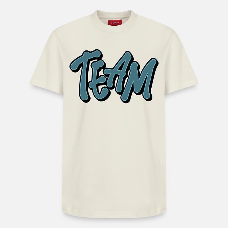 Équipe - T-shirt unisexe décontracté en coton Supima – de SPREAD - blanc cassé
