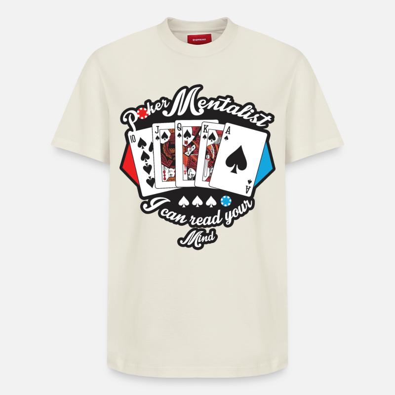 Poker Mind Reader - Relaxed Unisex Supima Cotton T-Shirt – by SPREAD - off white