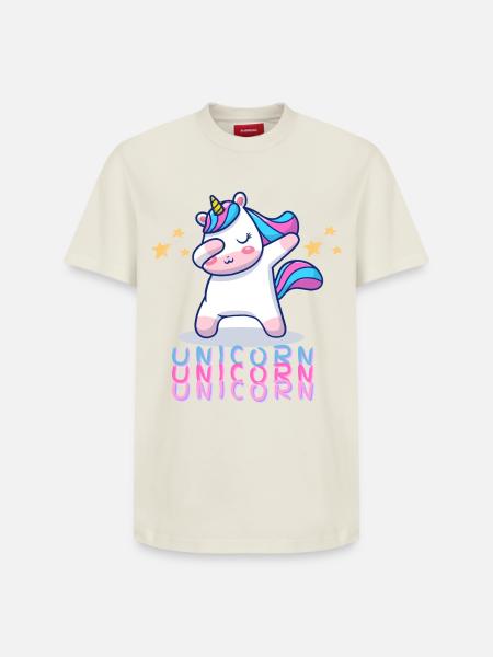 Unicorn Unicorn Unicorn - Unicorn Lovers Tee - Relaxed Unisex Supima Cotton T-Shirt – by SPREAD - off white