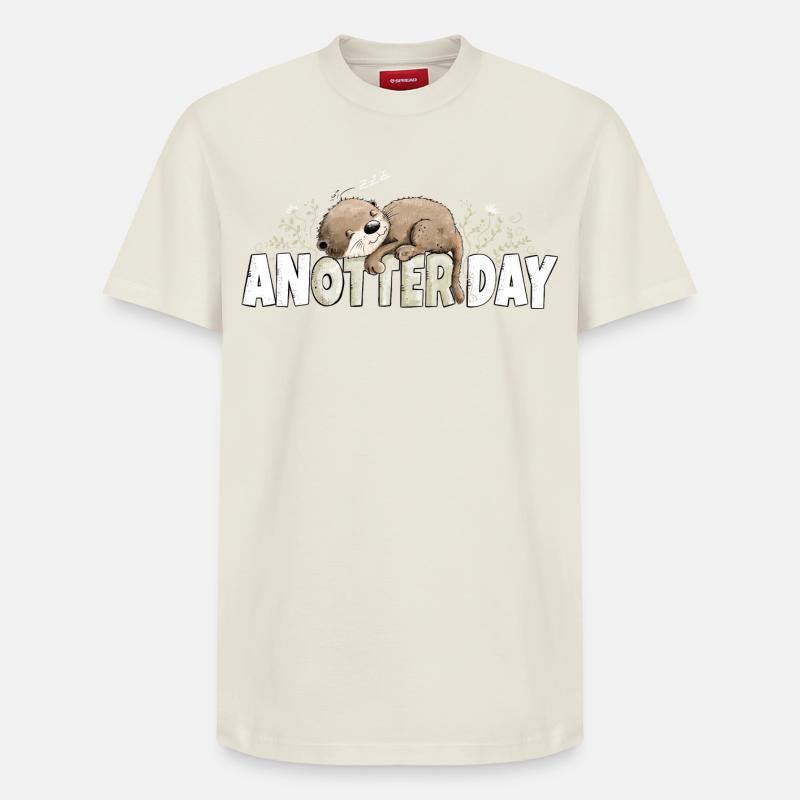 Anotter Day Verträumter Otter Spruch - Relaxed Unisex Supima Cotton T-Shirt – von SPREAD - Naturweiß
