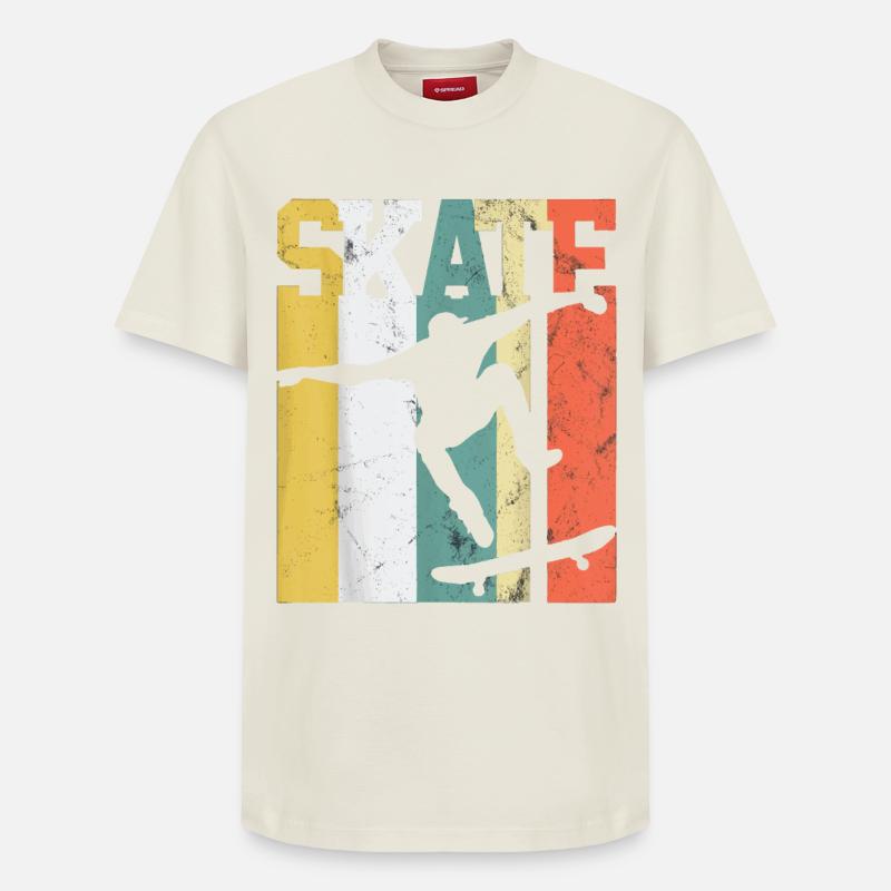 Skate Skateboarder Cadeau Skateboard Rétro - T-shirt unisexe décontracté en coton Supima – de SPREAD - blanc cassé
