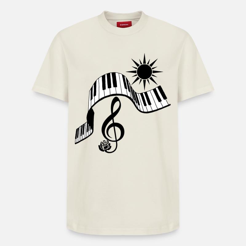 Paysage musical - T-shirt unisexe décontracté en coton Supima – de SPREAD - blanc cassé