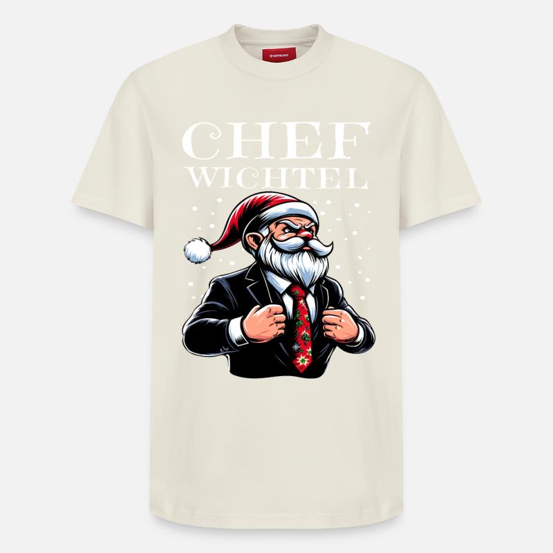 Gnome de Noël en chef - T-shirt unisexe décontracté en coton Supima – de SPREAD - blanc cassé