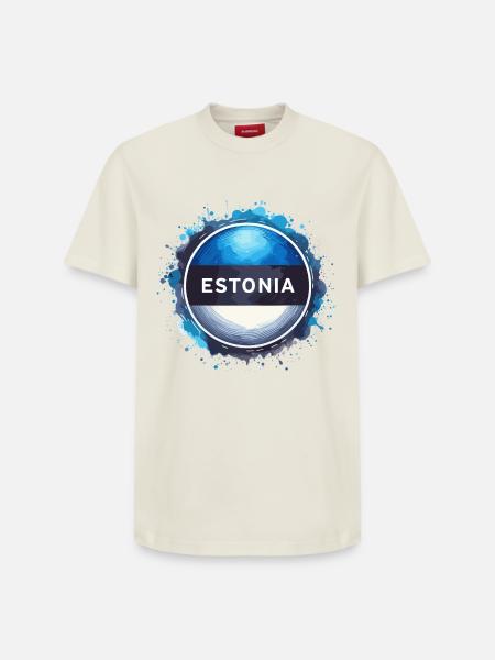 Estland Flagge Fahne Geschenk - Relaxed Unisex Supima Cotton T-Shirt – von SPREAD - Naturweiß