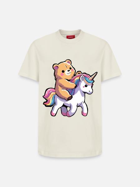 Einhorn - Relaxed Unisex Supima Cotton T-Shirt – von SPREAD - Naturweiß