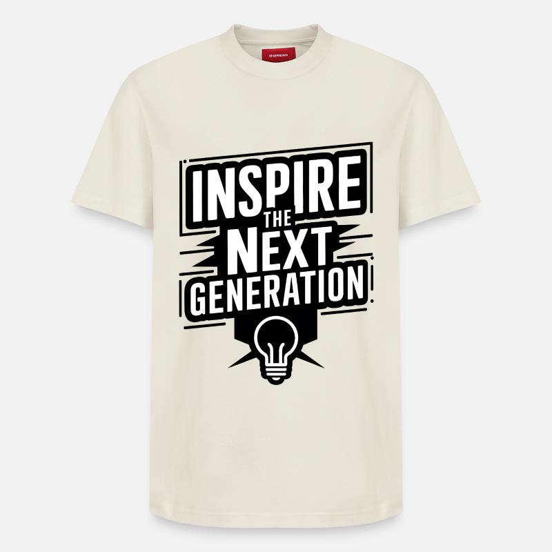 Inspire the Next Generation - Relaxed Unisex Supima Cotton T-Shirt – von SPREAD - Naturweiß