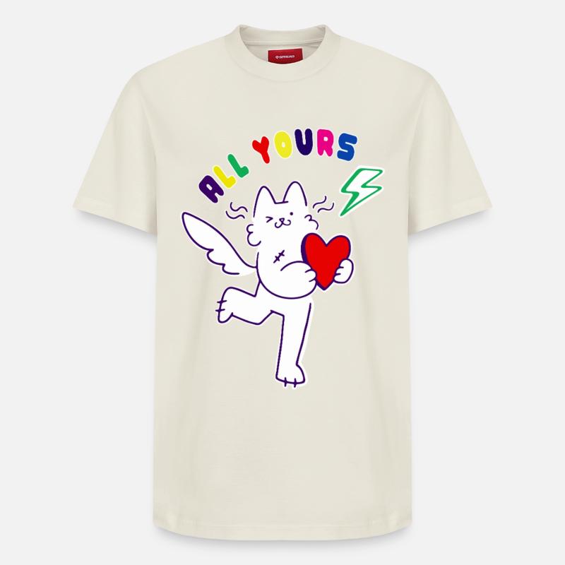 Verliebte Katze - Relaxed Unisex Supima Cotton T-Shirt – von SPREAD - Naturweiß