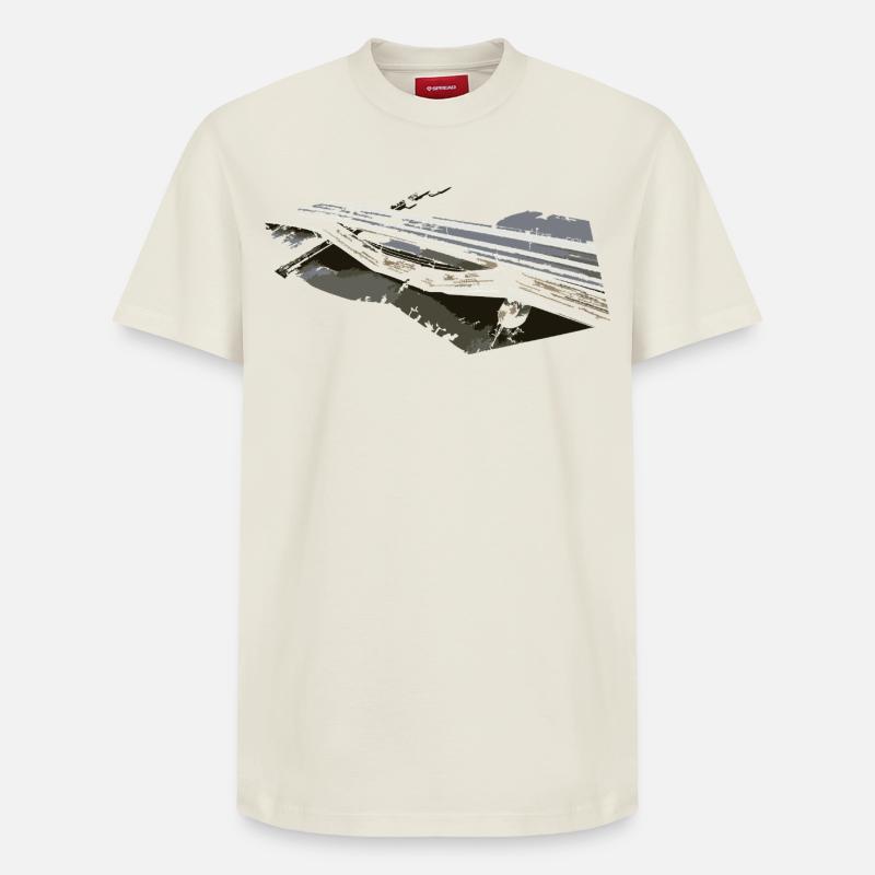 Effondrement d’un pont - T-shirt unisexe décontracté en coton Supima – de SPREAD - blanc cassé