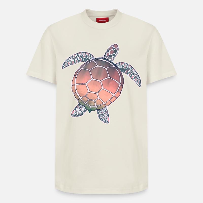 Tortue marine - T-shirt unisexe décontracté en coton Supima – de SPREAD - blanc cassé