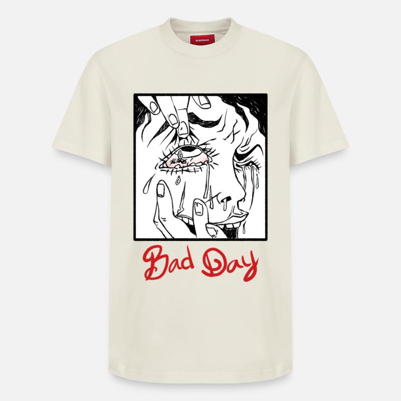 bad day - T-shirt unisexe décontracté en coton Supima – de SPREAD - blanc cassé