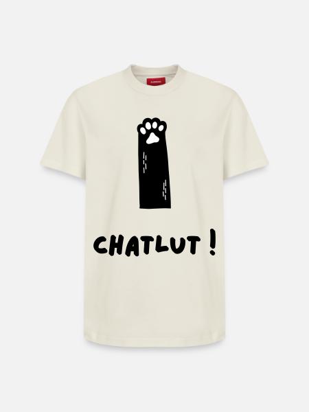Die Katze, die Chatlut sagt - Relaxed Unisex Supima Cotton T-Shirt – von SPREAD - Naturweiß