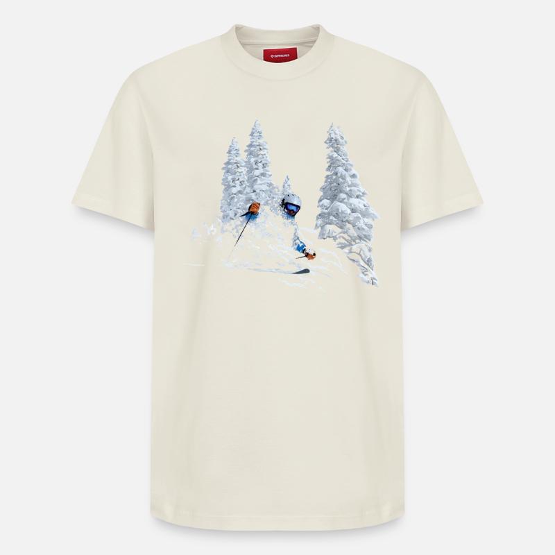 Ski - Relaxed Unisex Supima Cotton T-Shirt – von SPREAD - Naturweiß