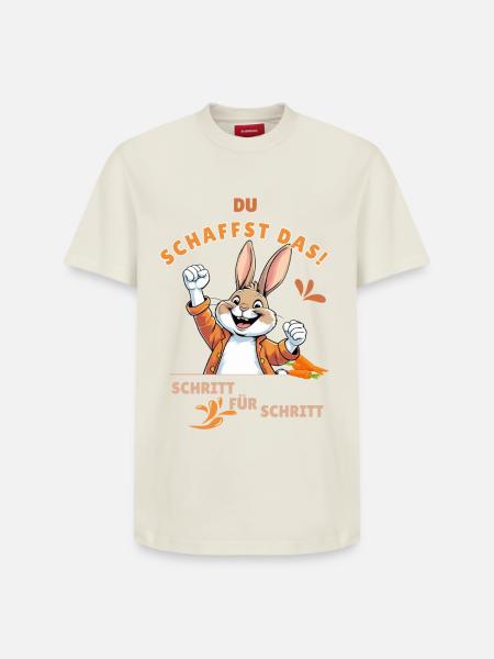 Motivationskanichen mit Karotten - Relaxed Unisex Supima Cotton T-Shirt – von SPREAD - Naturweiß