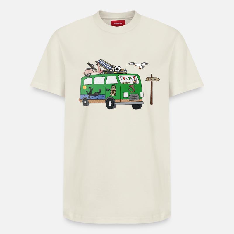 La_Dolce Vanlife Camper Italia - T-shirt unisexe décontracté en coton Supima – de SPREAD - blanc cassé