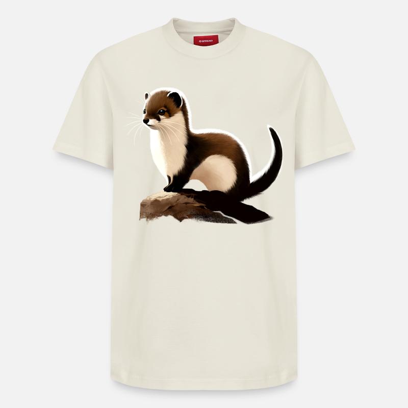 Hermine sur rochers - T-shirt unisexe décontracté en coton Supima – de SPREAD - blanc cassé