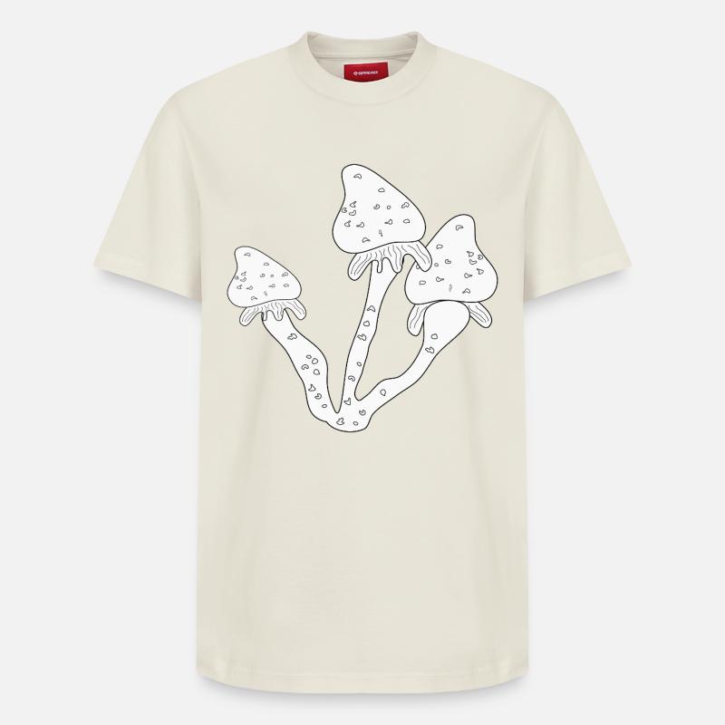 Champignons Champignons comestibles - T-shirt unisexe décontracté en coton Supima – de SPREAD - blanc cassé
