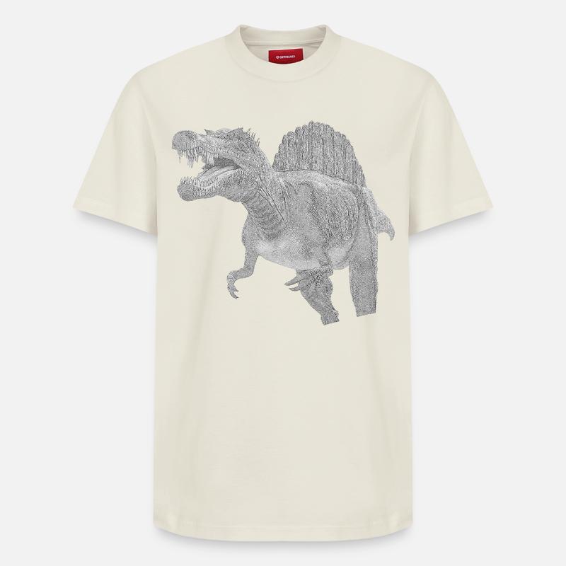 Spinosaure - T-shirt unisexe décontracté en coton Supima – de SPREAD - blanc cassé