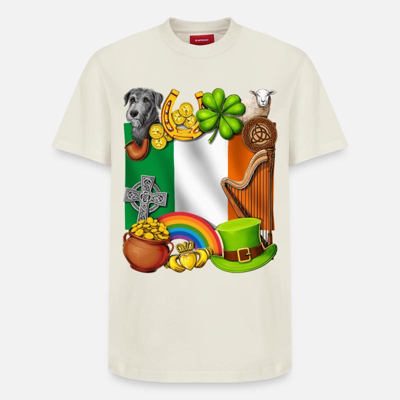 Irisches Erbe - Relaxed Unisex Supima Cotton T-Shirt – von SPREAD - Naturweiß