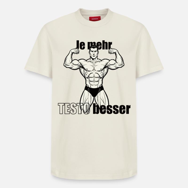 Muskelheld Kraftpose Druckdesign - Relaxed Unisex Supima Cotton T-Shirt – von SPREAD - Naturweiß