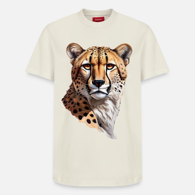 Gepard - Relaxed Unisex Supima Cotton T-Shirt – von SPREAD - Naturweiß