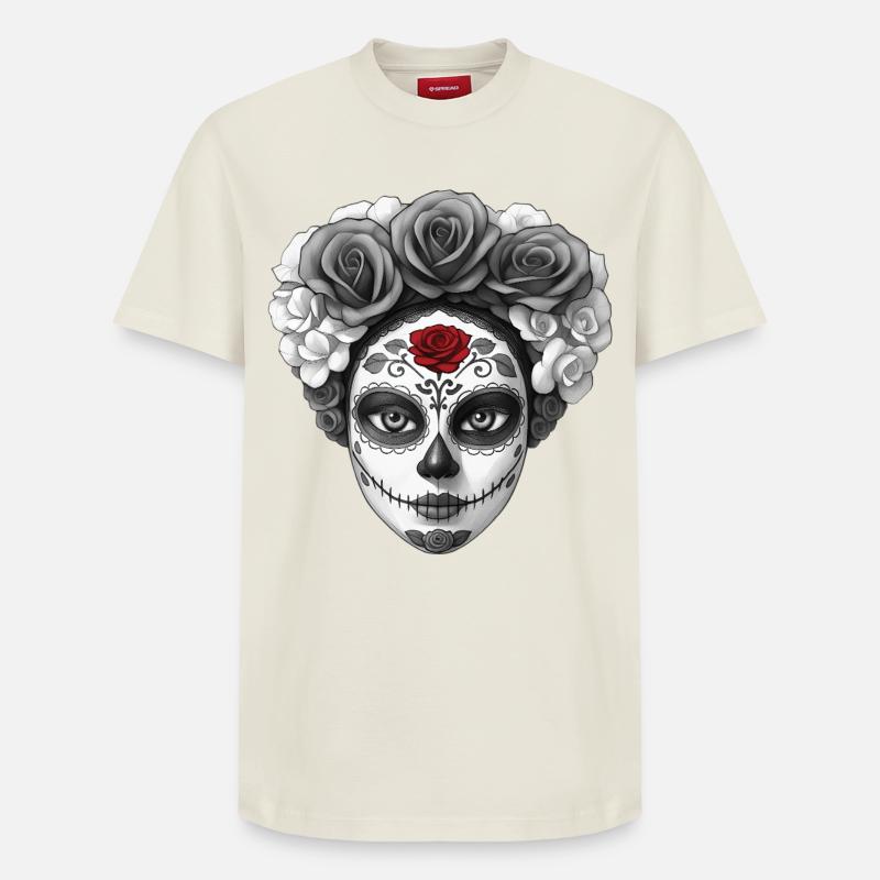 SANTA MUERTE - dark hell - T-shirt unisexe décontracté en coton Supima – de SPREAD - blanc cassé