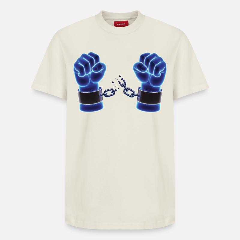 FREE NIGHT - freedom & rights - T-shirt unisexe décontracté en coton Supima – de SPREAD - blanc cassé